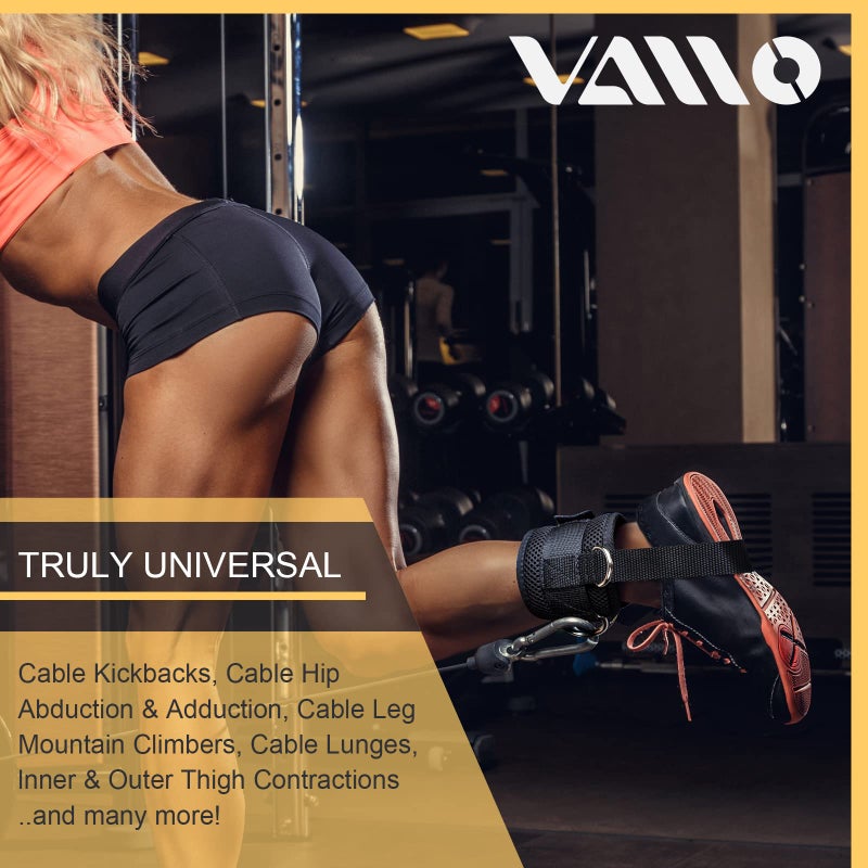 VAIIO Ankle Straps for Cable Machines,Adjustable Comfort fit Neoprene, Reinforce Double D-Ring - Premium Ankle Cuffs to Improve Abdominal Muscles, Lift The Butts, Tone The Legs for Men & Women - Image 5