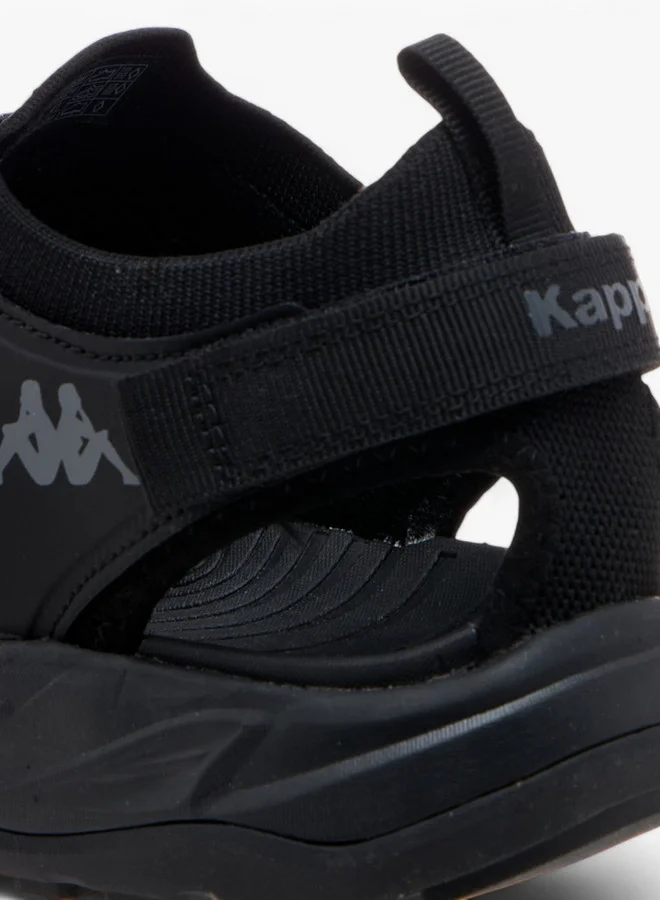 Kappa Men's Logo Print Sandals with Hook and Loop Closure