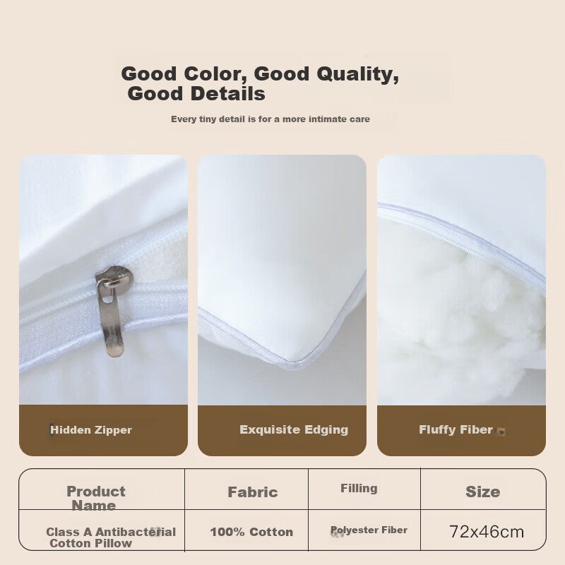 CROWN Pure Cotton Pillow Neck Support Cervical Pillow Deep Sleep for Women And Men, Specialized Non-Sagging Hotel Hugging Pillow Core, One Pair Set - Image 2