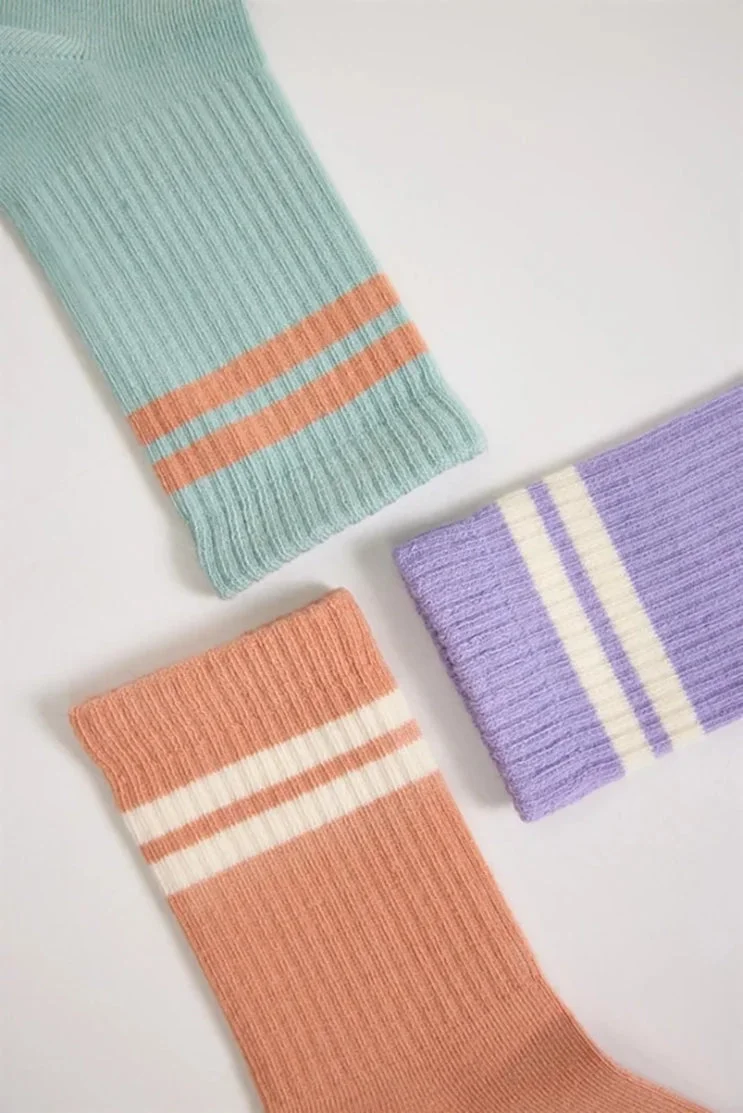 Katia&Bony Stripe Crew Socks - Mint Mix