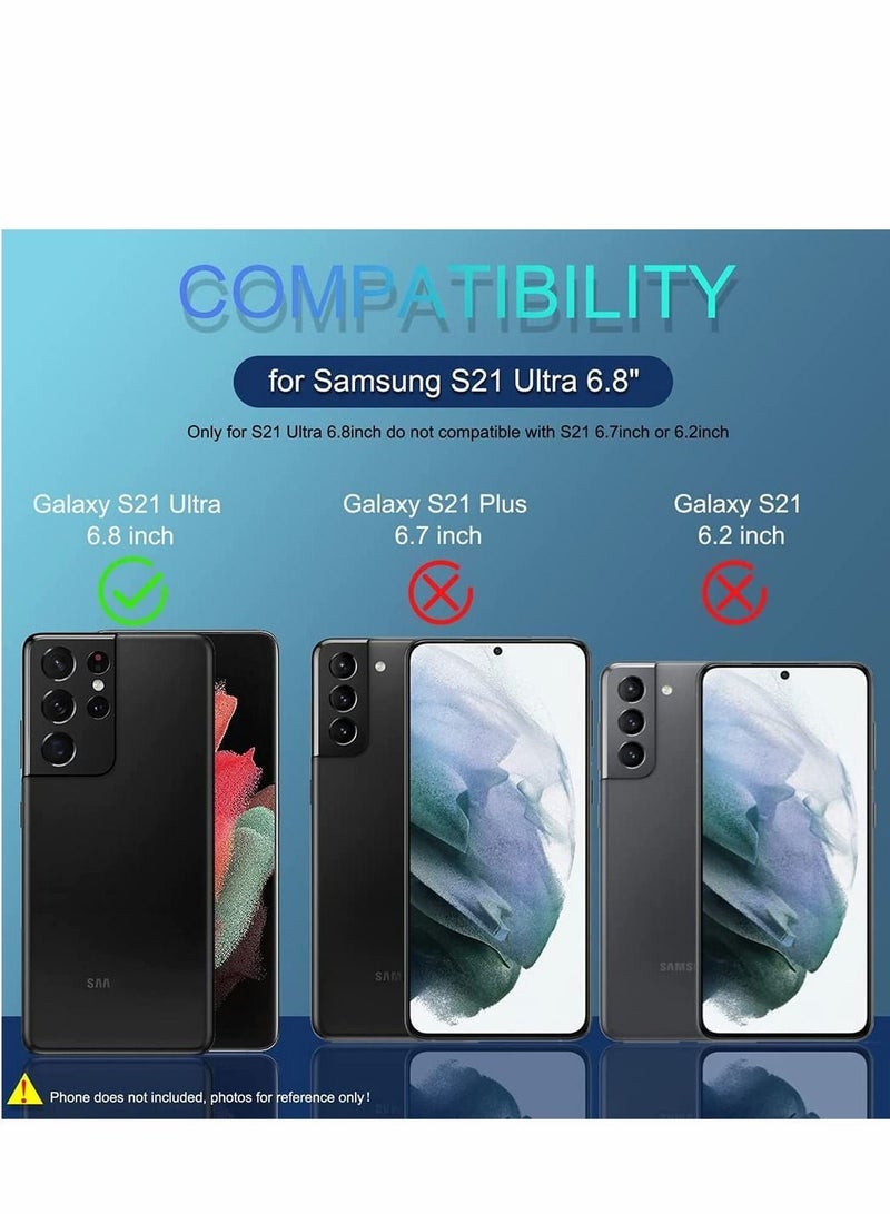 Y&D Case for Samsung Galaxy S21 Ultra 5G with Removable Kickstand Card Holder Slide Camera Cover Ring Stand Magnetic Hybrid Armor Hard Luxury Green - Image 3