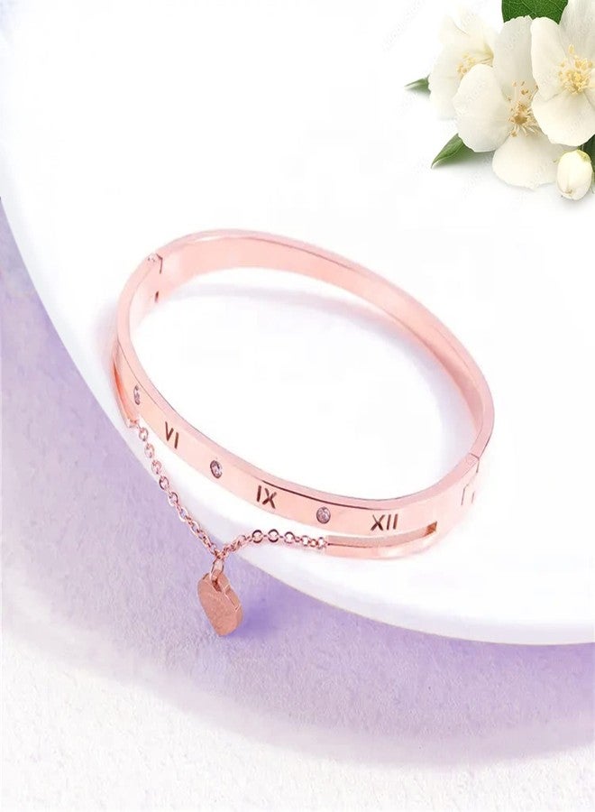 Peora Rose Gold Plated American Diamond Studded Bracelet Kada Stylish Fashion Jewellery Gift for Girls & Women (PX9B136) - Image 5