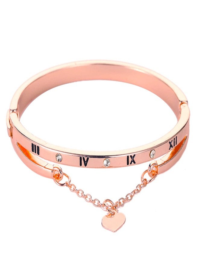 Peora Rose Gold Plated American Diamond Studded Bracelet Kada Stylish Fashion Jewellery Gift for Girls & Women (PX9B136) - Image 1