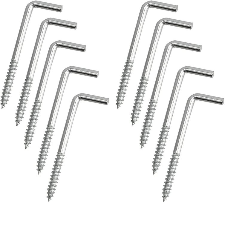 Generic Carbon Steel L Shape Right Angle Hooks (L 70mm, 10 Pcs)