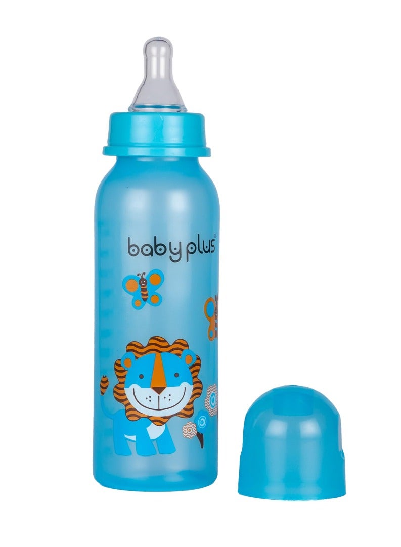 BABY PLUS Cereal Feeder Bottle with Nipple 8 oz Capacity Blue - Image 1