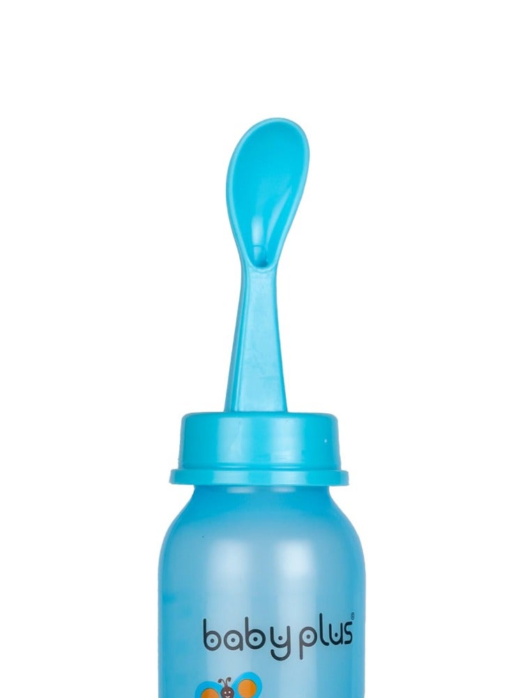 BABY PLUS Cereal Feeder Bottle with Nipple 8 oz Capacity Blue - Image 4