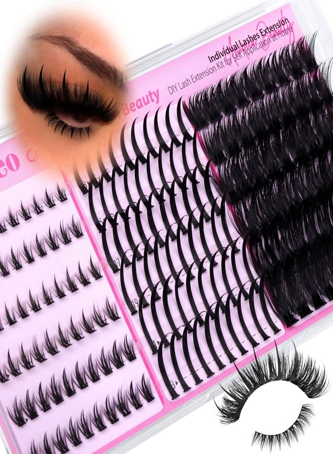 wiwoseo Spikes Lash Clusters with Bottom Lash Clusters Mega Volume Individual Lashes Cluster Eyelash Extensions Wispy Eyelash Clusters Lash Spikes Manga Cluster Lashes with Spikes (120D, 5-21MM) - Image 1