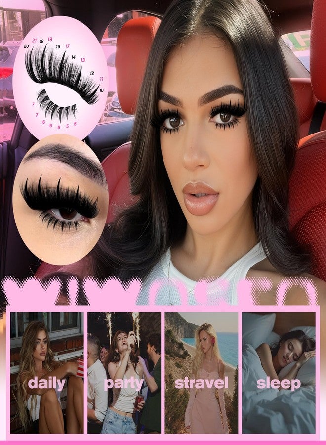 wiwoseo Spikes Lash Clusters with Bottom Lash Clusters Mega Volume Individual Lashes Cluster Eyelash Extensions Wispy Eyelash Clusters Lash Spikes Manga Cluster Lashes with Spikes (120D, 5-21MM) - Image 5