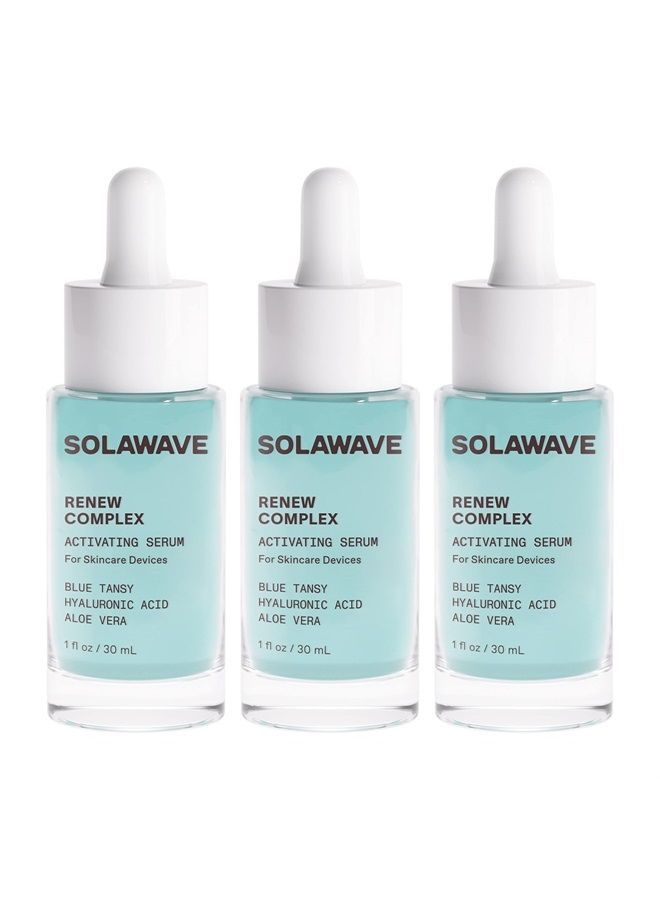 SOLAWAVE Renew Complex Serum for Face and Neck | Boost the Effects of SolaWave Facial Wand | Red Light Therapy for Face and Microcurrent Facial Device for Anti-Aging and Skin Tightening | Pack of 3 - Image 1