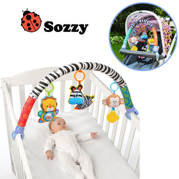 baby Music car clip bed clip turn Bell BB device Bell little doll baby early education toy lathe hanging clip(Zebra car clip) - Image 2