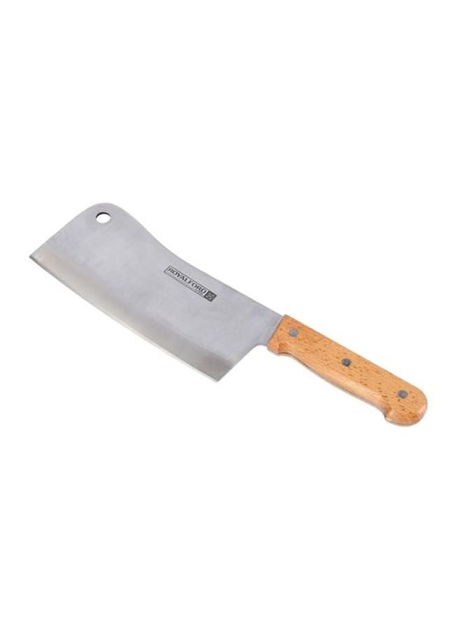 Royalford Cleaver Knife With Wooden Handle Silver/Brown 8inch - Image 2
