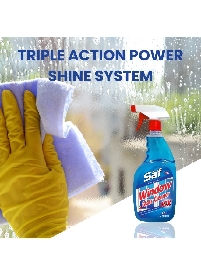 اس اي اف منظف ​​زجاج النوافذ باللون الأزرق 750 مل (عبوة من 3 قطع) - لمعان خالٍ من الخطوط وتنظيف قوي - Image 3