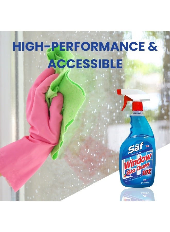 اس اي اف منظف ​​زجاج النوافذ باللون الأزرق 750 مل (عبوة من 3 قطع) - لمعان خالٍ من الخطوط وتنظيف قوي - Image 4