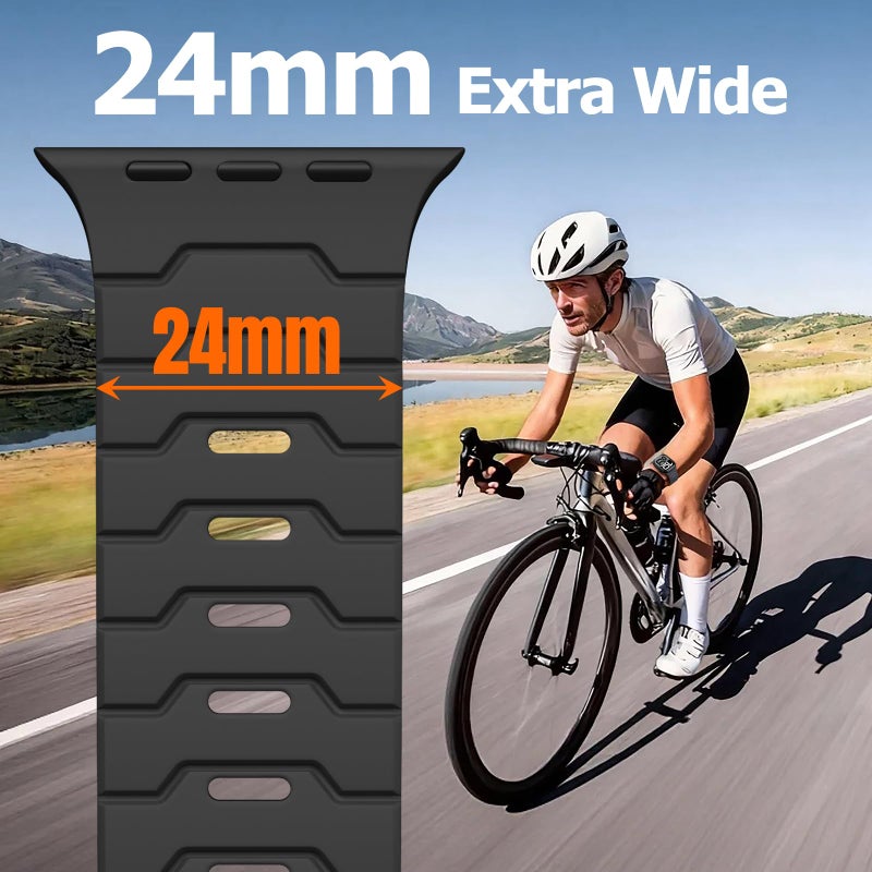 DaQin Silicone Magnetic Band Compatible with Apple Watch Bands 46mm 44mm 45mm 49mm 42mm Men, Strong Magnet Soft Breathable Sport Strap for iWatch Series 11 10 9 8 7 6 5 4 3 2 1 SE Ultra 3 2 1, Black - Image 4