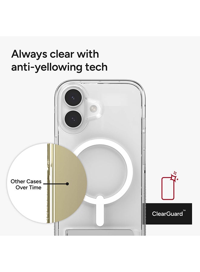 زاج حافظة آيفون 17 – كريستال بالاس سناب متوافقة مع ماج سيف، غطاء شفاف مع قاعدة، قوة الجرافين، حماية من السقوط حتى 13 قدم ومقاومة للاصفرار – شفاف - Image 3