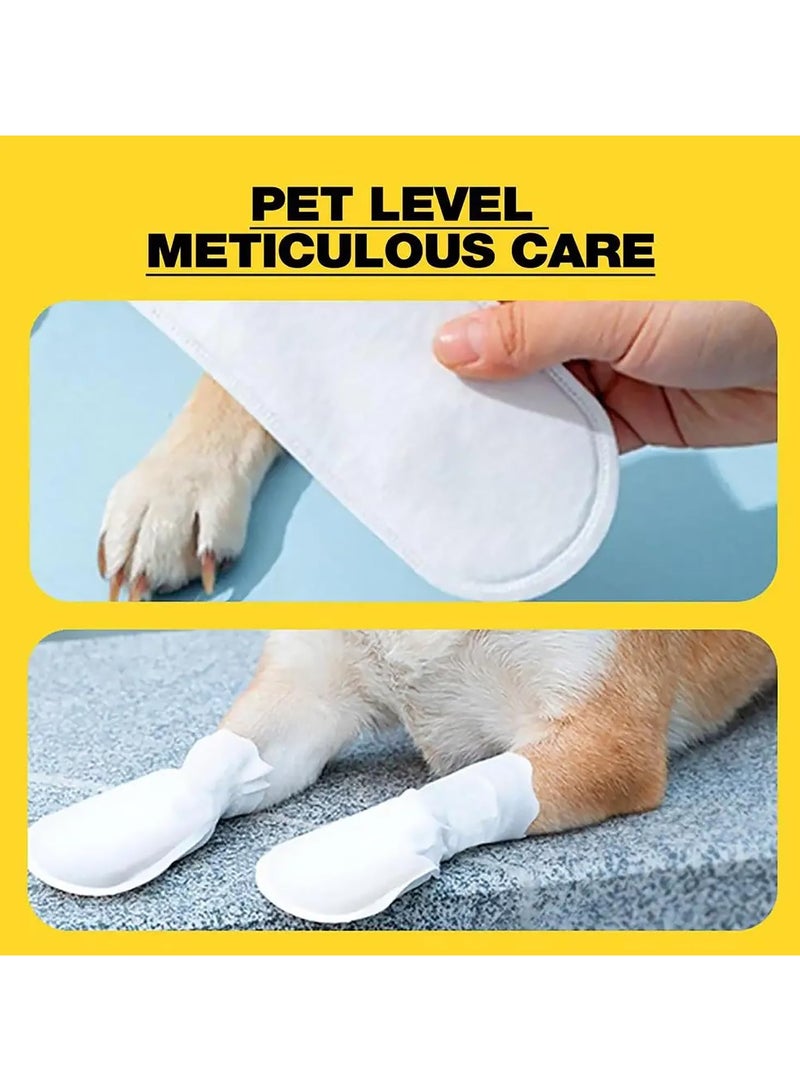 erorex 20PCS Disposable Dog Shoes,Disposable Dog Socks Paws Stop Licking with Self Adhesive Bandage,Waterproof Dirty Protection Pet Dog Boots Foot Cover for indoor & outdoor Walking (S)  - Image 2