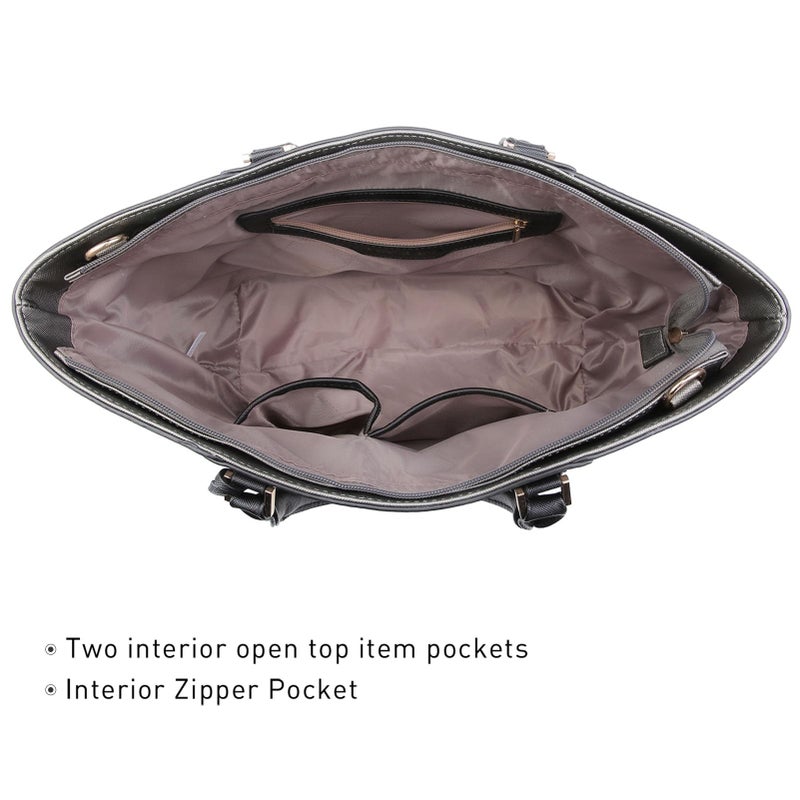 DASEIN حقيبة داسين النسائية الكبيرة حقيبة ساتشيل حقيبة يد حقيبة كتف حقيبة عمل حقيبة هوبو مع محفظة متطابقة - Image 4