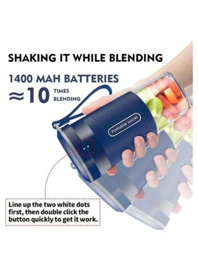 أكاليكس خلاط محمول لاسلكي شخصي، خلاط صغير، خلاط عصير، مقاوم للماء، مع كابل USB قابل لإعادة الشحن، خالٍ من مادة BPA، تريتان 300 مل - Image 3