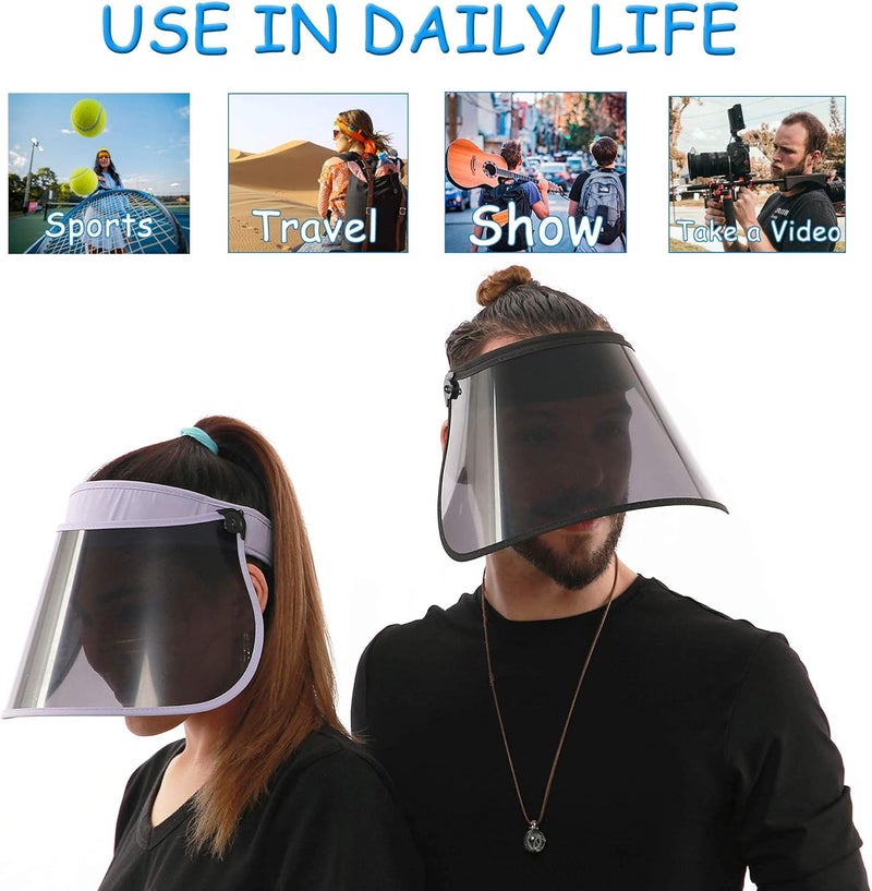 Beevarn Store Sun Visors Hats Women Roll up Adjustable Outdoors Wide Brim Clear Visor Cap - Image 5