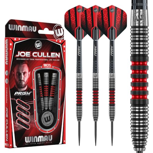 Winmau Darts Joe Cullen Special Edition 21g 90 Tungsten Darts Set Professional Steel Tip Dart Set with Dart Flights and Shafts - Image 1