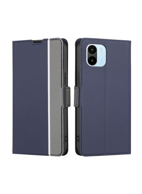 Case Cover For Xiaomi Redmi A1 Twill Texture Side Button Leather Phone Case Blue
