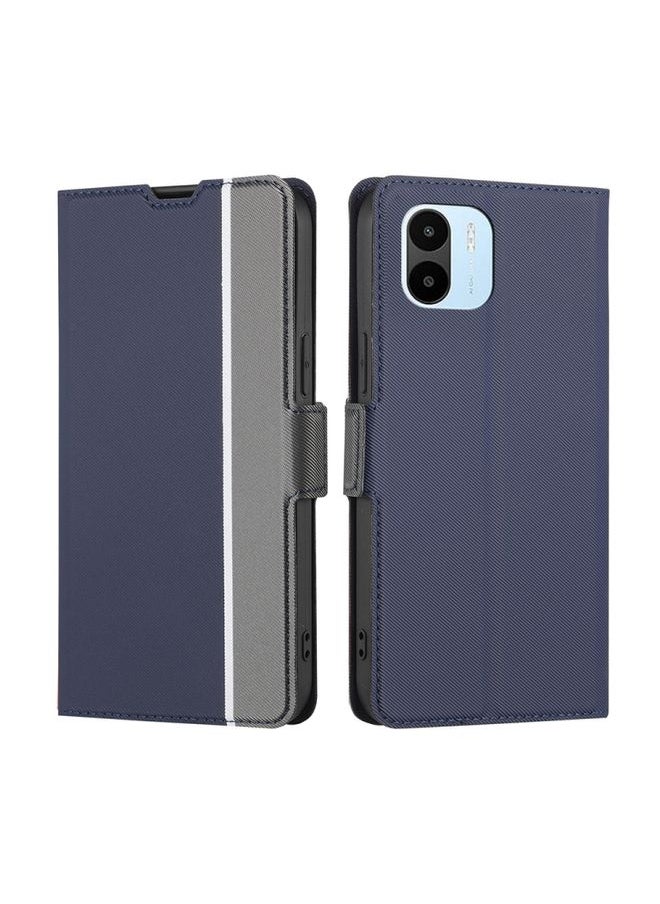Case Cover For Xiaomi Redmi A1 Twill Texture Side Button Leather Phone Case Blue