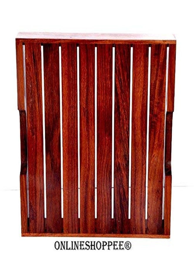 Onlineshoppee Cuadrado Sheesham Wood Serving Tray Handcrafted Square Wooden Tray for Kitchen, Dining Room, and Decorative Use Rustic for Housewarmings, Weddings, or Any Special Occasion - Image 5