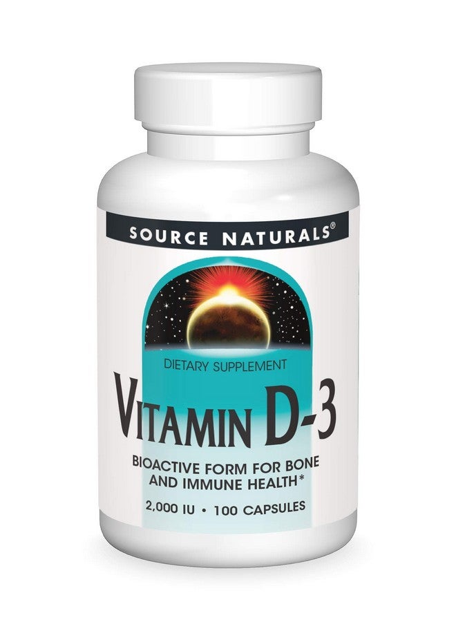 Source Naturals Vitamin D3 2000 Iu Supports Bone & Immune Health 100 Capsules - Image 1