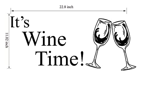 ADECALS Its Wine Time Cup Wall Sticker Quote Vinyl Wall Art Decals Home Décor - Image 5