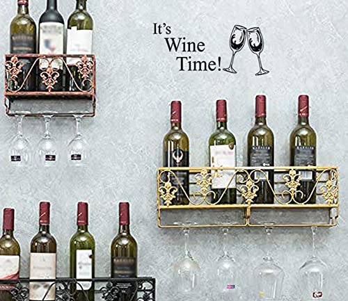 ADECALS Its Wine Time Cup Wall Sticker Quote Vinyl Wall Art Decals Home Décor - Image 4