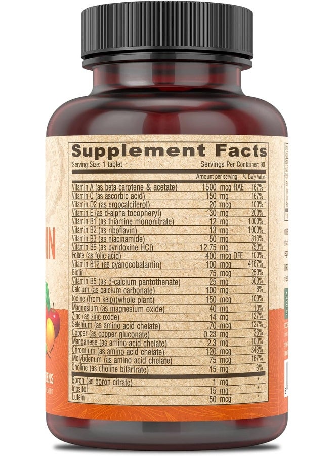 DEVA Vegan Iron-Free Multivitamin & Mineral Supplement, Green Food Blend, Spirulina, Chlorella, Ashwagandha, Broccoli, 90 Coated Tablets - Image 2