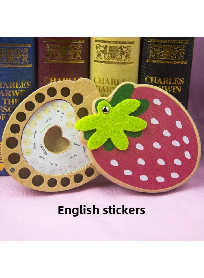 Children's Unique Teeth Storage Box Denture Pouch Fruit Box Souvenir Storage Box Baby Feeding Accessories Dental Care-Color:Strawberry Tooth Box-English  - Image 1