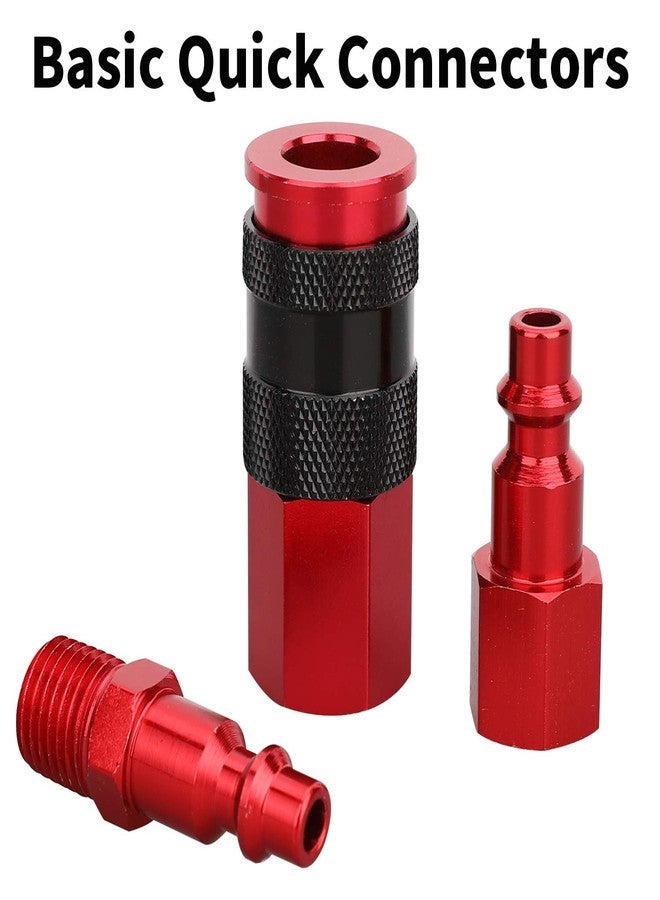 Hromee 1/4 in x 25 ft Polyurethane Recoil Air Hose with Bend Restrictors Compressor Hose with 1/4" Industrial Universal Quick Coupler and I/M Plug Kit, Red - Image 4