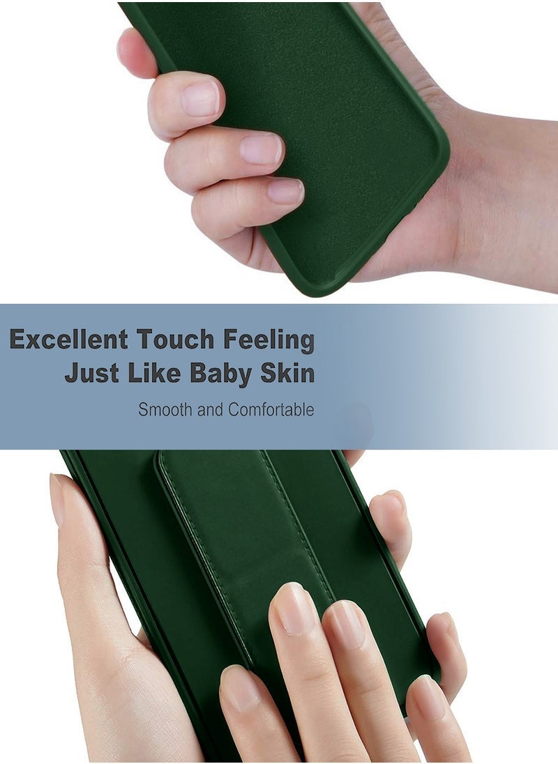 JAJEEK Apple iPhone 16e 5G 2025 Hand Grip Foldable Magnetic Kickstand Wrist Strap Finger Grip with Built-In Iron Case Cover – Dark Green, Durable, Protective, Secure, Adjustable Stand - Image 4