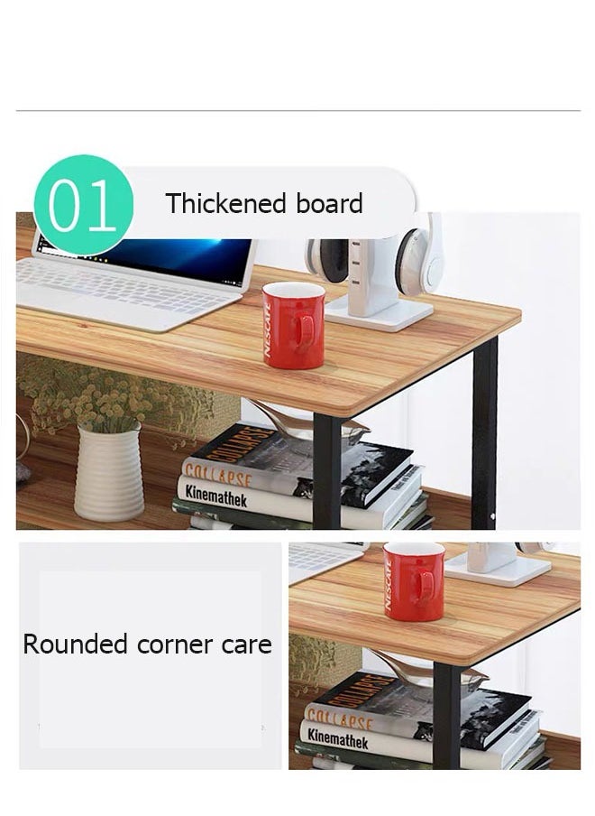Generic Computer Desk Home Office Desk Writing Desk Work Table with Storage Shelf for Home Office  - Image 3