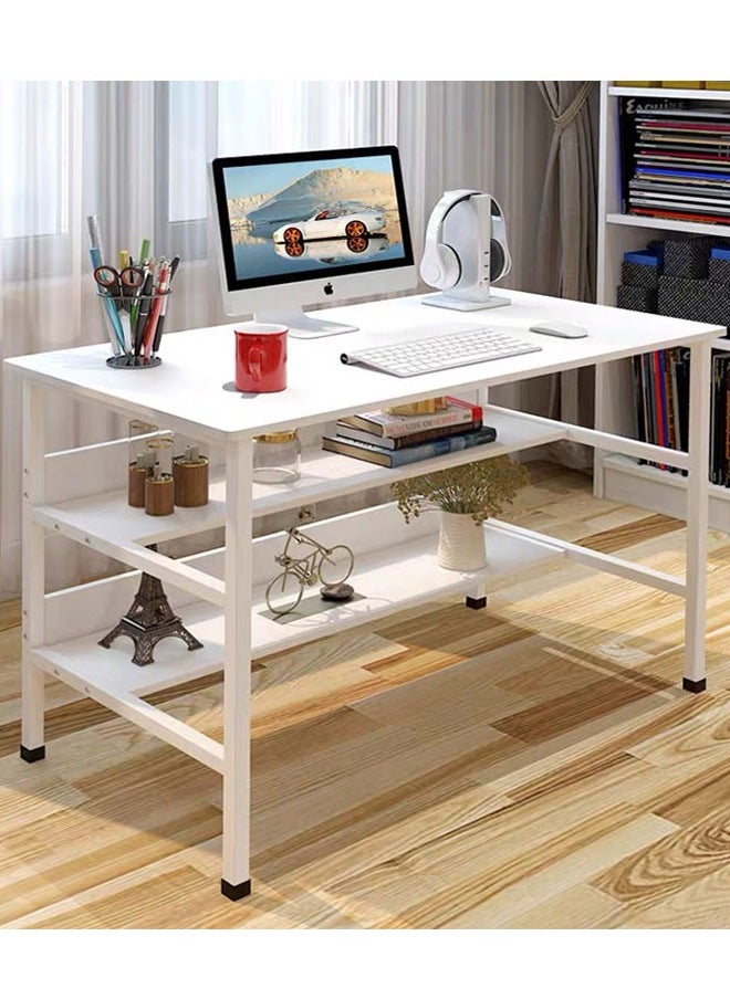 Generic Computer Desk Home Office Desk Writing Desk Work Table with Storage Shelf for Home Office  - Image 1