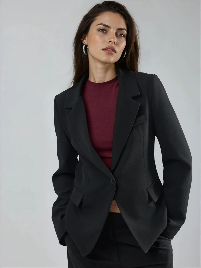 HICCUP Slim Fit Blazer Jacket