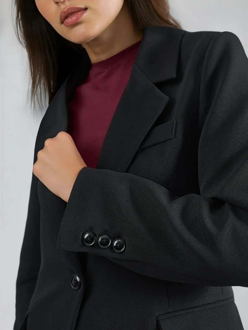 HICCUP Black Slim Fit Blazer Jacket for Women | Best Price UAE