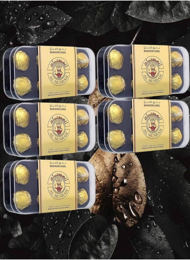 عطور المصباح 5 قطع المصباح بخور أصيل 40 جرام  - Image 1