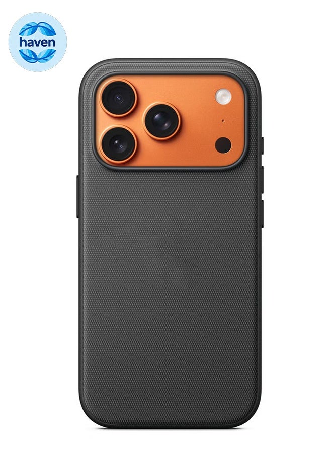 HAVEN iPhone 17 Pro Silicone Case, Fiber Woven, Ultra Slim Shockproof Fall-resistant Back Cover Full Body Protection, Easy to Disassemble - Black - Image 1