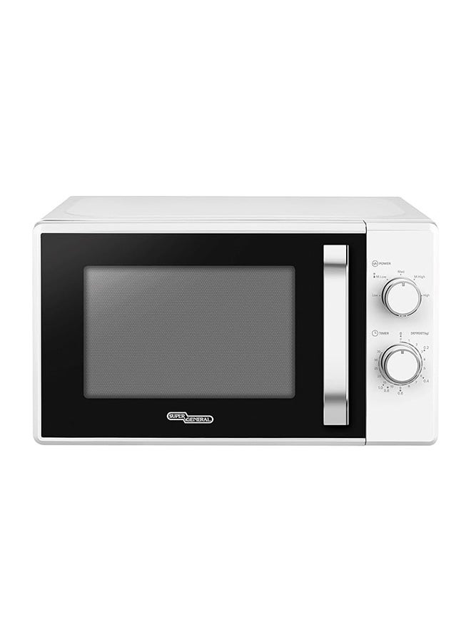 SUPER GENERAL 20 Liter Microwave Oven, 700W, 5 Microwave Power Levels, 35-Minute Kitchen Timer, Defrost, Cooking End Signal, Defrost Timer, White, SGMM921NHW SGMM921NHW white - Image 1