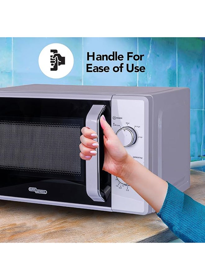 SUPER GENERAL 20 Liter Microwave Oven, 700W, 5 Microwave Power Levels, 35-Minute Kitchen Timer, Defrost, Cooking End Signal, Defrost Timer, White, SGMM921NHW SGMM921NHW white - Image 4