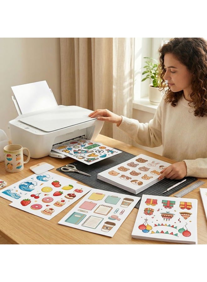 JANDJPACKAGING Printable Vinyl for Inkjet Printer - 55 Pack Matte White Printable Vinyl Sticker Paper Dries Quickly Vivid Colors, Holds Ink Well, Tear Resistant, Inkjet & Laser Printer - Image 4