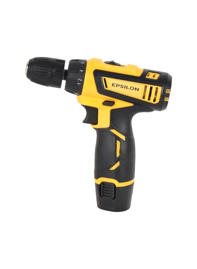 Epsilon 12V Cordless Drill- EPSCD1610N/ Chuck Size 3/8" 10 mm, Perfect for Home and Business, No Load Speed 0-1500 RPM, Comfortable Grip, Ergonomic Design, Includes 24 Accessories - Image 1