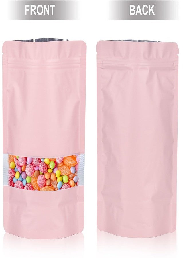 ODDIER 5.5"x7.8" 120pcs Mylar Bags for Food Storage,Smell Proof Bag with Matte Window Resealable Food Storage Bags for Small Business, Stand-up Foil Pouch Packaging Freeze Dried Candy Bag(Pink) - Image 5