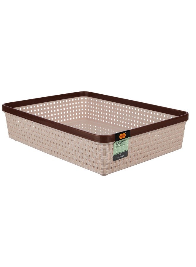 Nakoda Plastic 444 Dune Storage Basket Without Lid Multipurpose Use For Kitchen & Home Organiser Box For Fruits Vegetables, Toys, Stationary Items, Color May Vary, Rectangular - Image 1