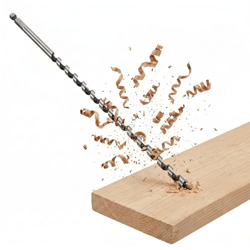SOMADA 3/8-Inch x 17-Inch Auger Drill Bit for Wood, Hex Shank 3/8-Inch One Piece, Ship Auger Long Drill Bit for Soft and Hard Wood, Plastic, Drywall and Composite Materials - Image 1