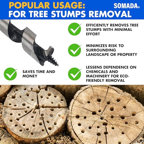 SOMADA 3/8-Inch x 17-Inch Auger Drill Bit for Wood, Hex Shank 3/8-Inch One Piece, Ship Auger Long Drill Bit for Soft and Hard Wood, Plastic, Drywall and Composite Materials - Image 5