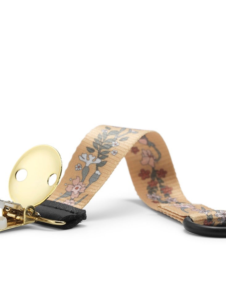 Elli Junior Elodie Details - Pacifier Clip - Golden Vintage Flower - Image 2