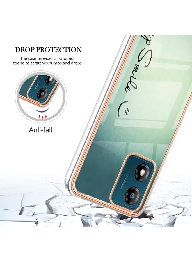 اس-توب جراب لهاتف Motorola Moto E13، جراب IMD مزدوج الجوانب من الرخام المطلي بالكهرباء - Image 4